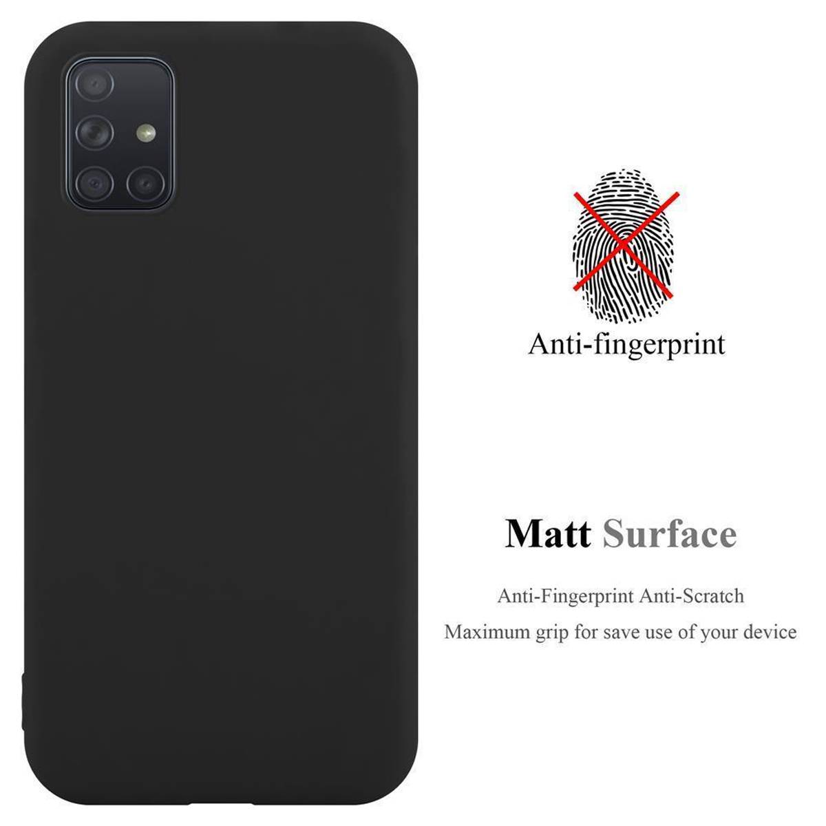 Cadorabo Hülle für Samsung Galaxy A51 4G / M40s Schutzhülle in Schwarz Handyhülle TPU Silikon Etui Case Cover