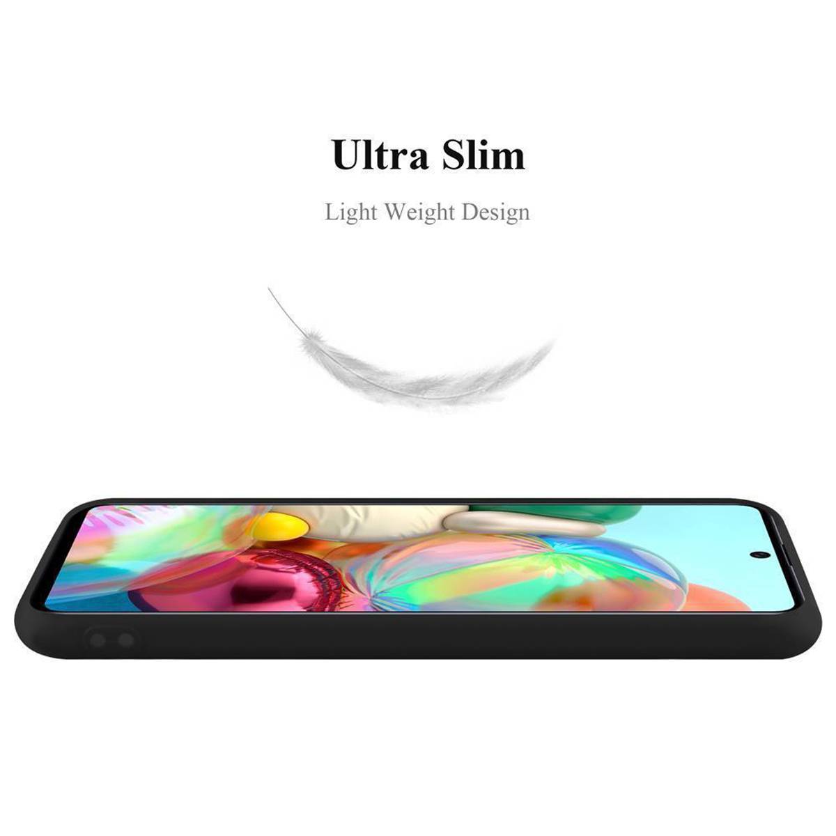 Cadorabo Hülle für Samsung Galaxy A51 4G / M40s Schutzhülle in Schwarz Handyhülle TPU Silikon Etui Case Cover