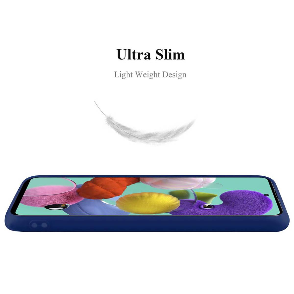 Cadorabo Hülle für Samsung Galaxy A51 5G Schutzhülle in Blau Handyhülle TPU Silikon Etui Case Cover