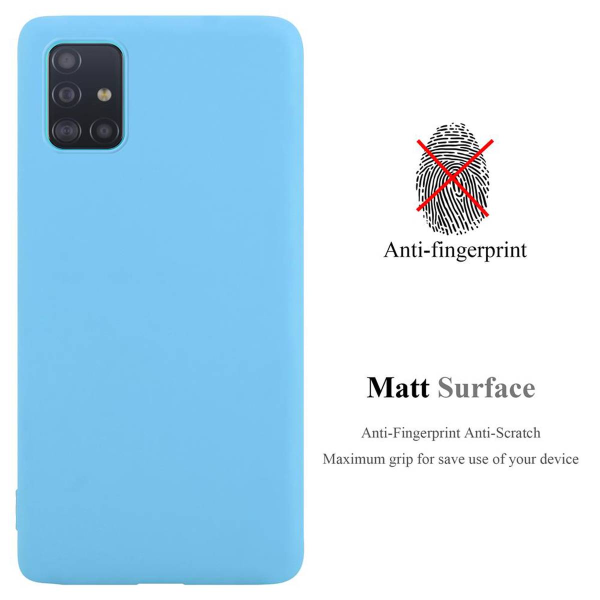 Cadorabo Hülle für Samsung Galaxy A51 5G Schutzhülle in Blau Handyhülle TPU Silikon Etui Case Cover