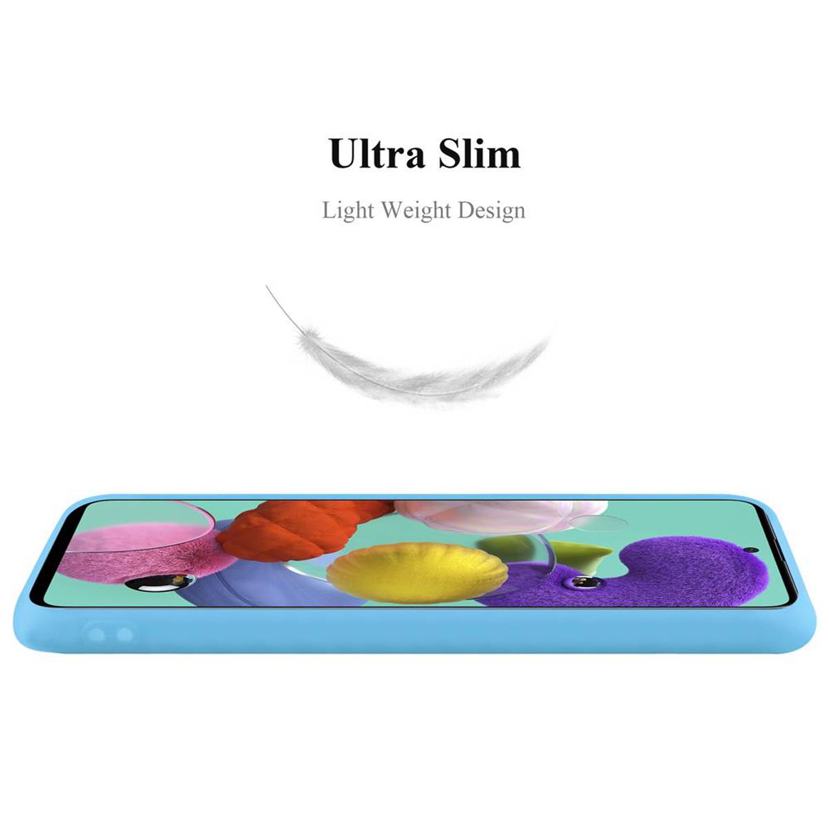 Cadorabo Hülle für Samsung Galaxy A51 5G Schutzhülle in Blau Handyhülle TPU Silikon Etui Case Cover