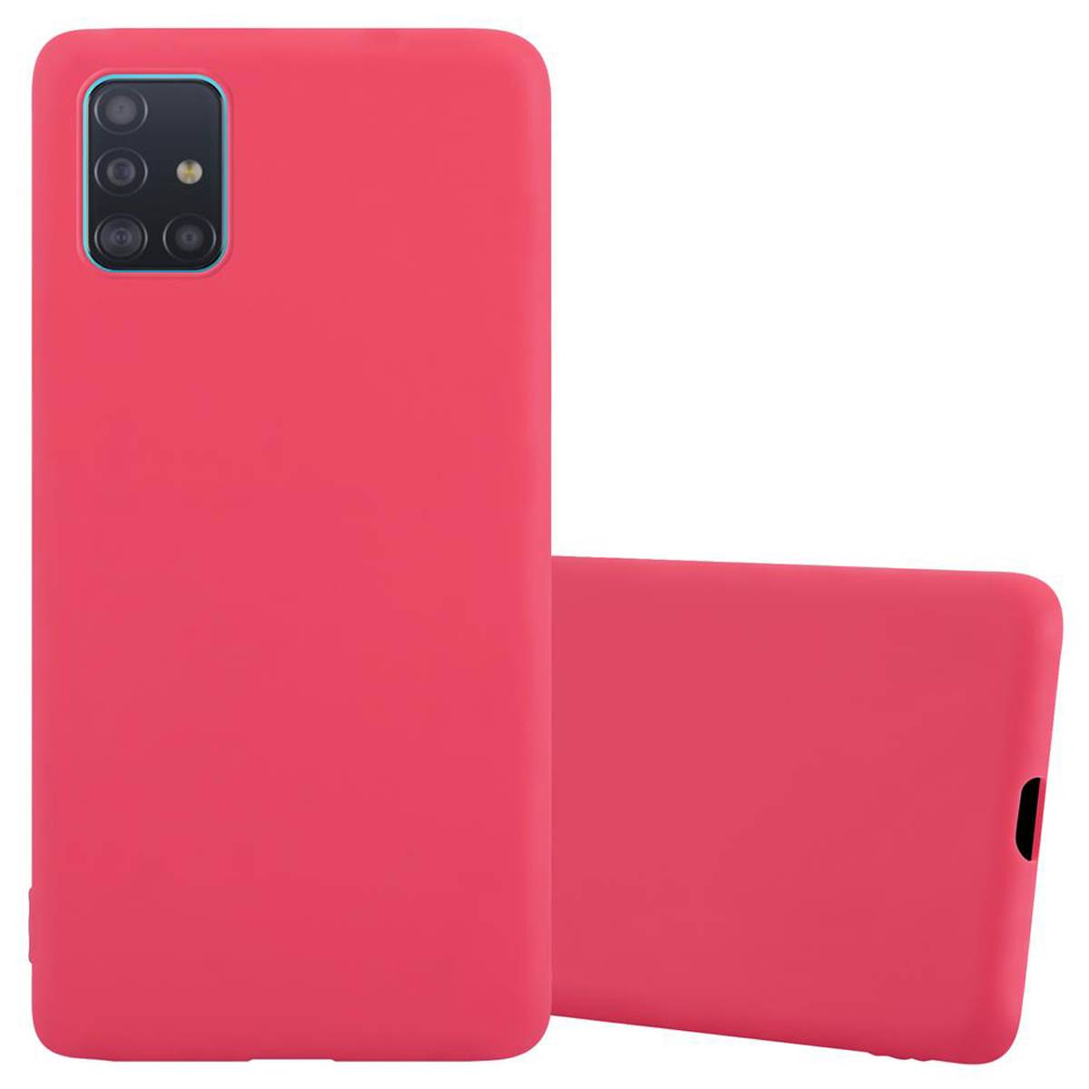 Cadorabo Hülle für Samsung Galaxy A51 5G Schutzhülle in Rot Handyhülle TPU Silikon Etui Case Cover