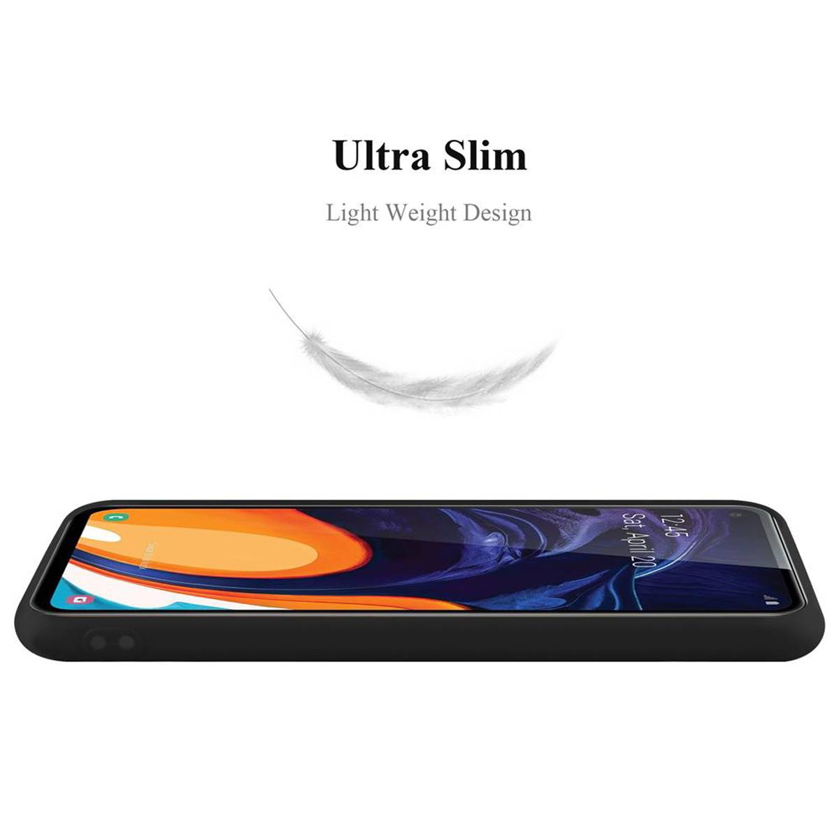 Cadorabo Hülle für Samsung Galaxy A60 / M40 Schutzhülle in Schwarz Handyhülle TPU Silikon Etui Case Cover
