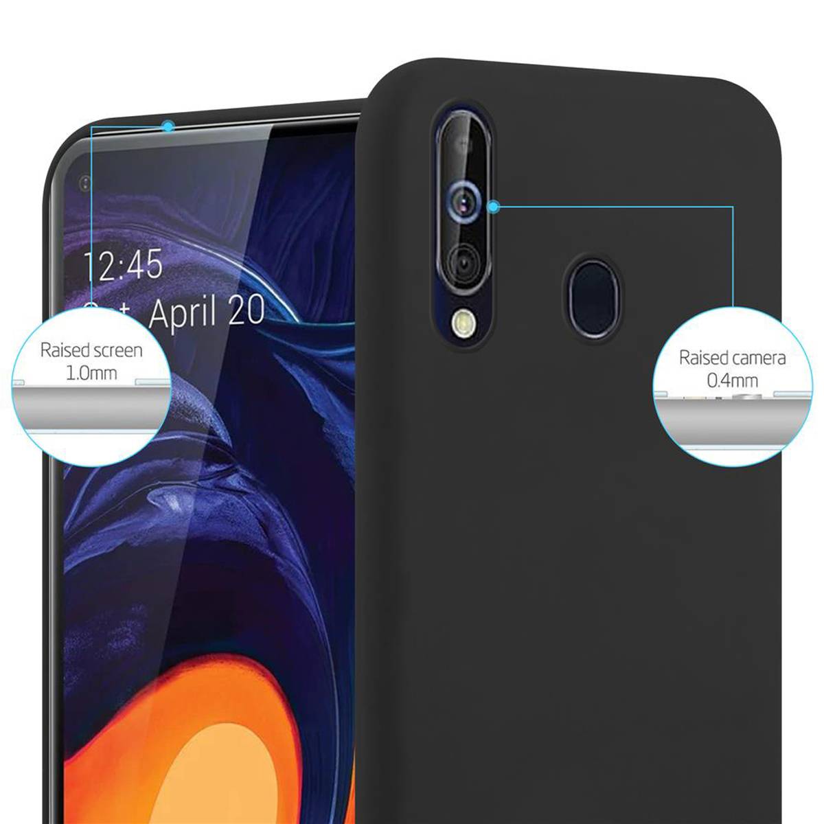 Cadorabo Hülle für Samsung Galaxy A60 / M40 Schutzhülle in Schwarz Handyhülle TPU Silikon Etui Case Cover