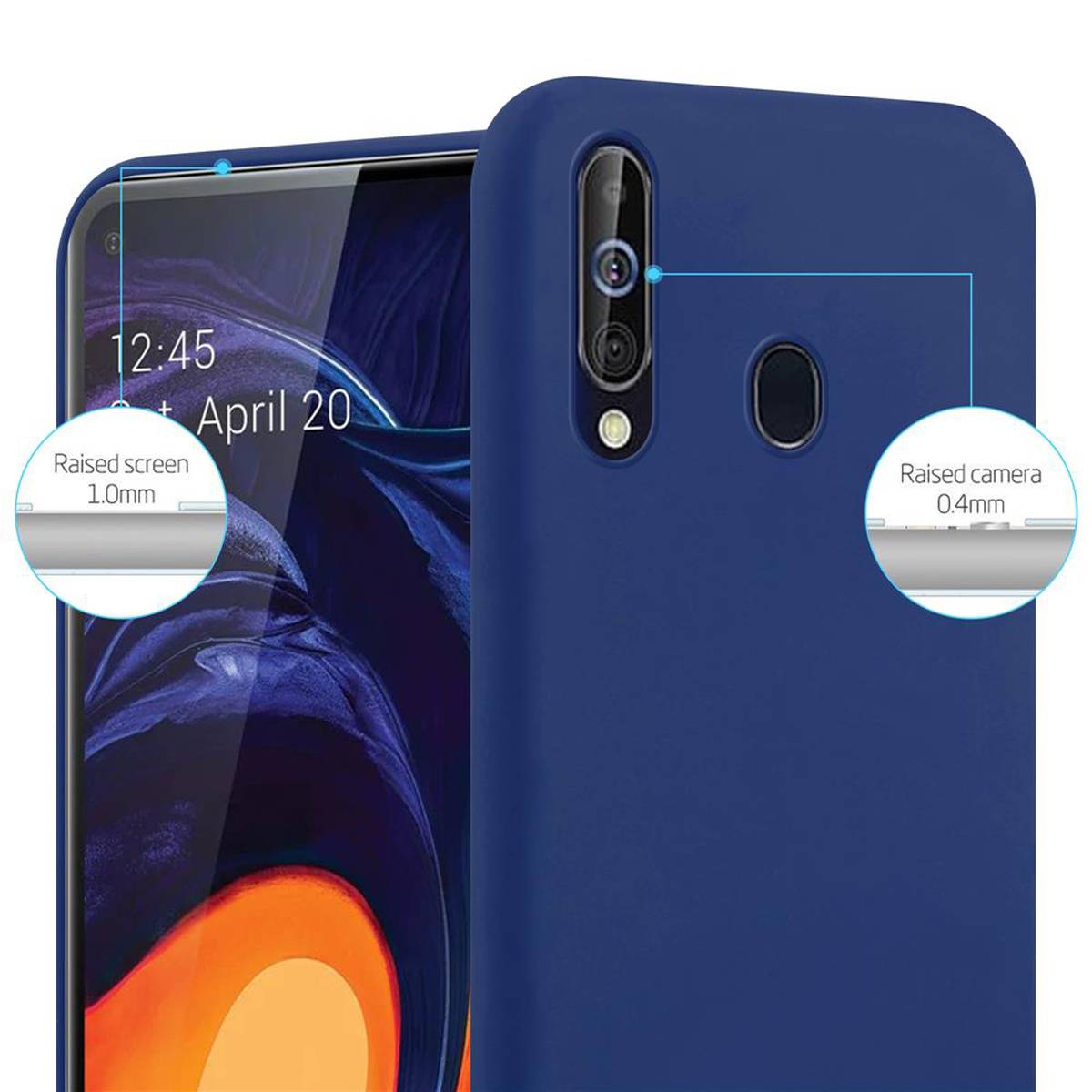 Cadorabo Hülle für Samsung Galaxy A60 / M40 Schutzhülle in Blau Handyhülle TPU Silikon Etui Case Cover