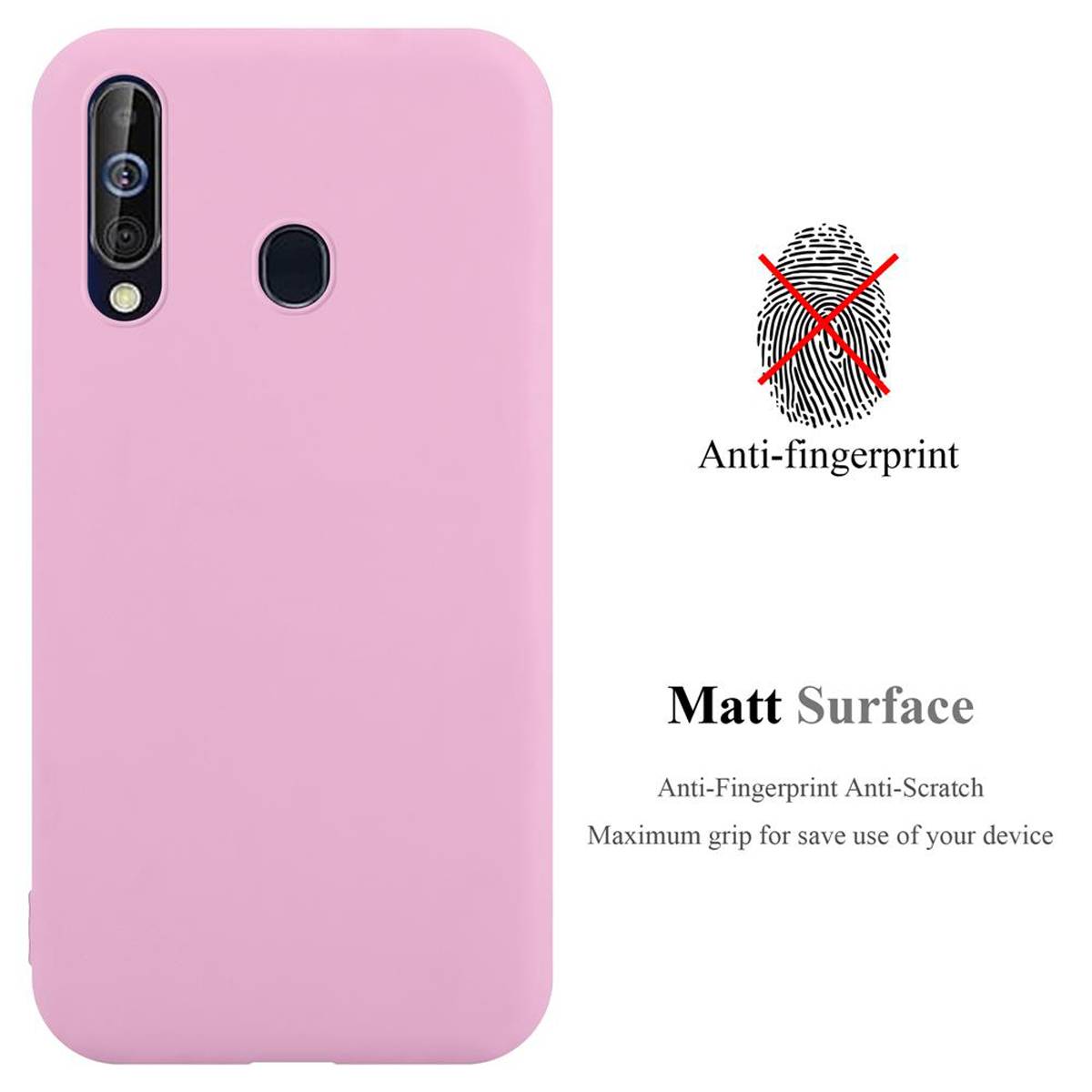 Cadorabo Hülle für Samsung Galaxy A60 / M40 Schutzhülle in Rosa Handyhülle TPU Silikon Etui Case Cover