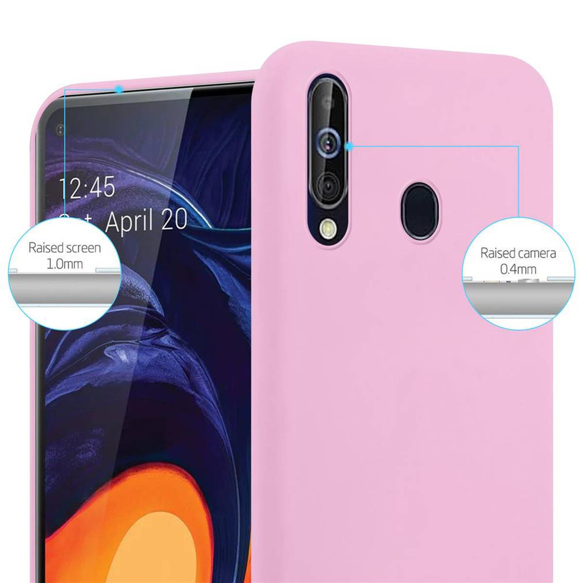 Cadorabo Hülle für Samsung Galaxy A60 / M40 Schutzhülle in Rosa Handyhülle TPU Silikon Etui Case Cover