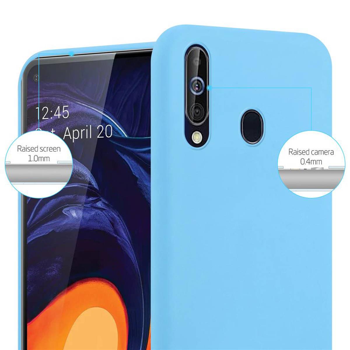 Cadorabo Hülle für Samsung Galaxy A60 / M40 Schutzhülle in Blau Handyhülle TPU Silikon Etui Case Cover