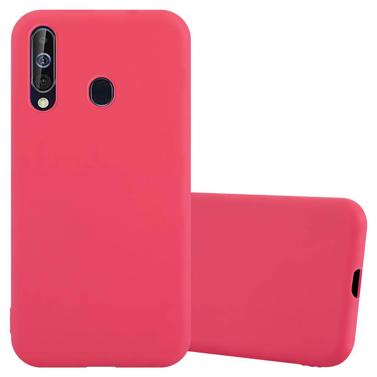Cadorabo Hülle für Samsung Galaxy A60 / M40 Schutzhülle in Rot Handyhülle TPU Silikon Etui Case Cover