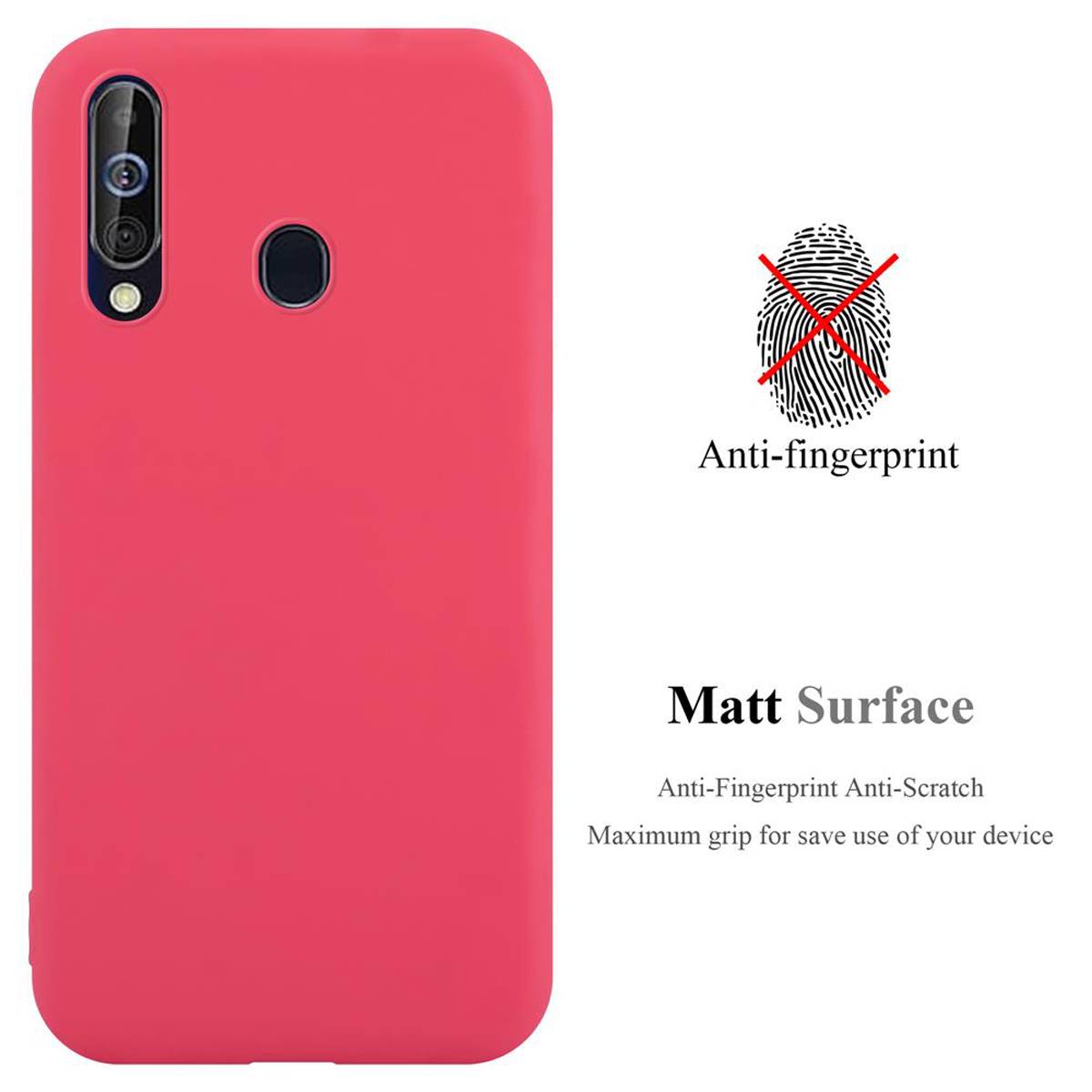 Cadorabo Hülle für Samsung Galaxy A60 / M40 Schutzhülle in Rot Handyhülle TPU Silikon Etui Case Cover