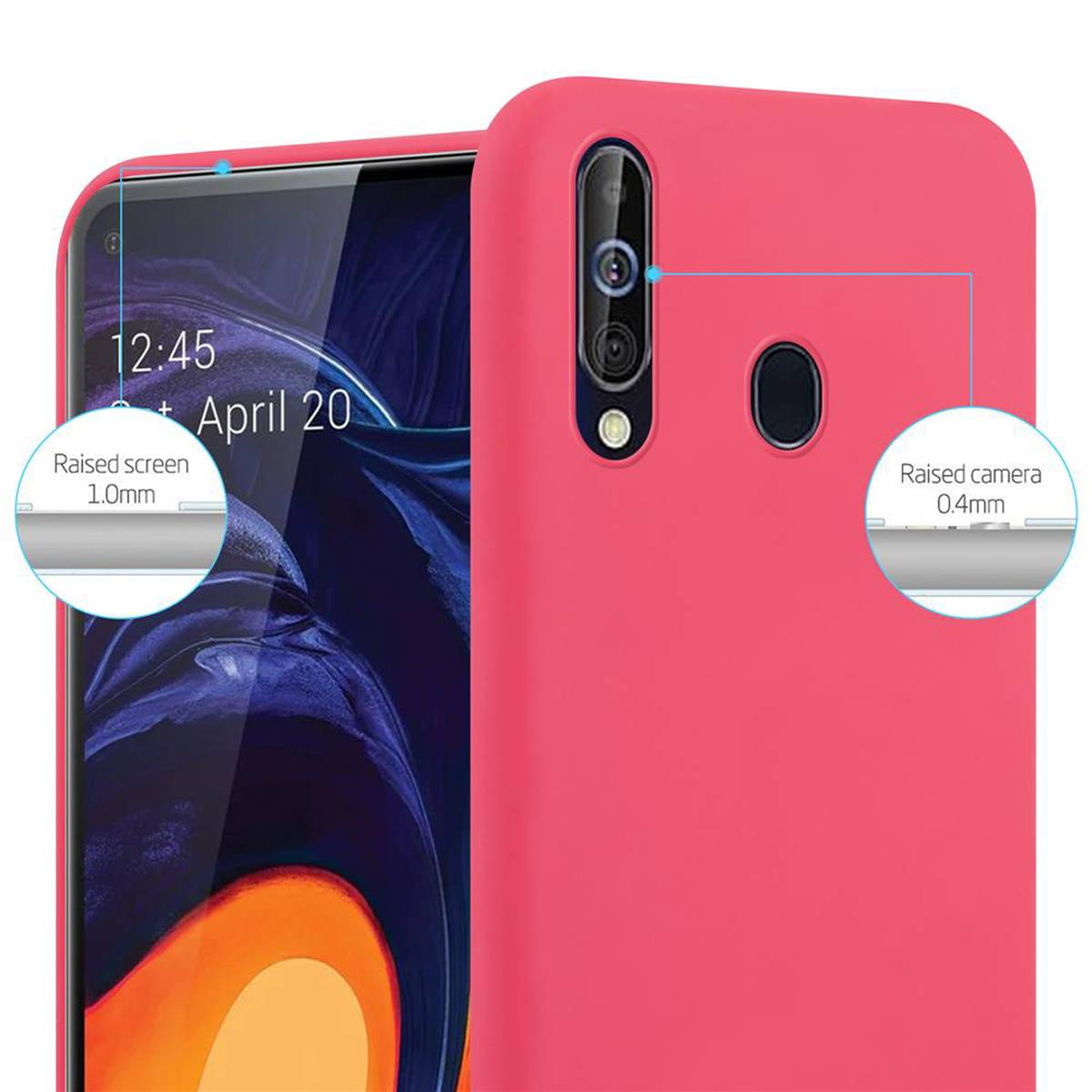 Cadorabo Hülle für Samsung Galaxy A60 / M40 Schutzhülle in Rot Handyhülle TPU Silikon Etui Case Cover
