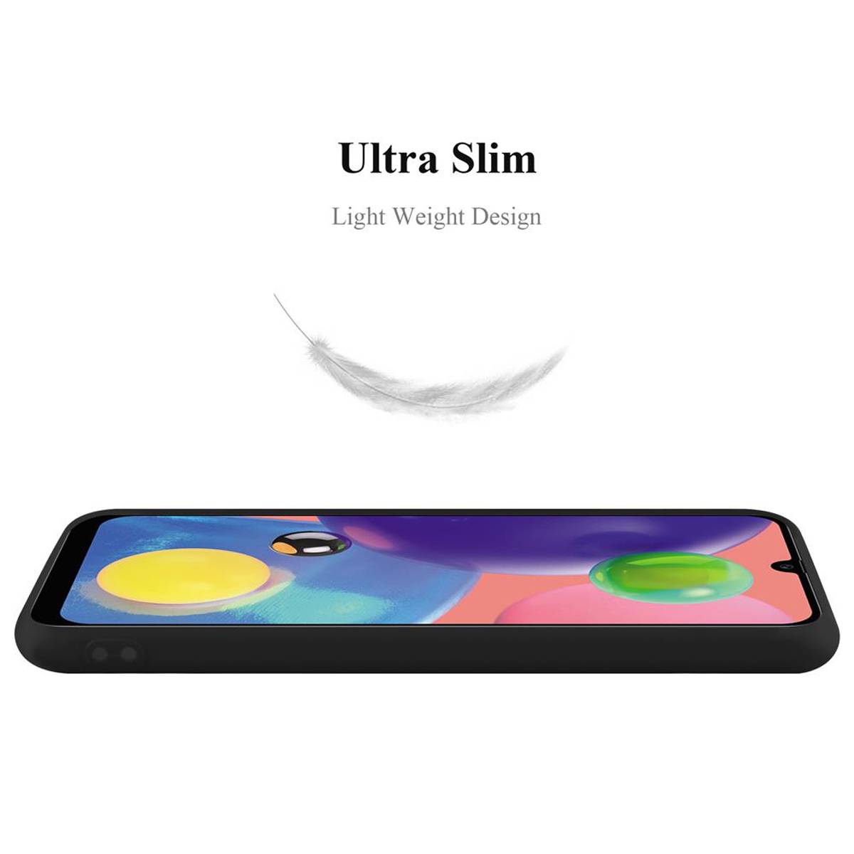 Cadorabo Hülle für Samsung Galaxy A70 / A70s Schutzhülle in Schwarz Handyhülle TPU Silikon Etui Case Cover