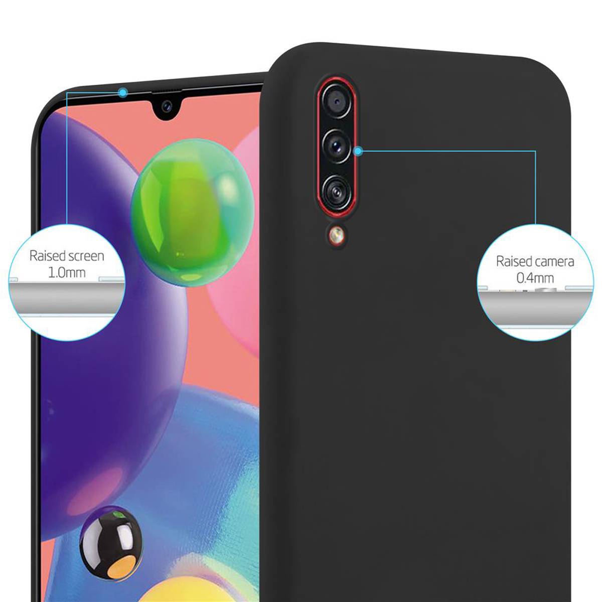 Cadorabo Hülle für Samsung Galaxy A70 / A70s Schutzhülle in Schwarz Handyhülle TPU Silikon Etui Case Cover