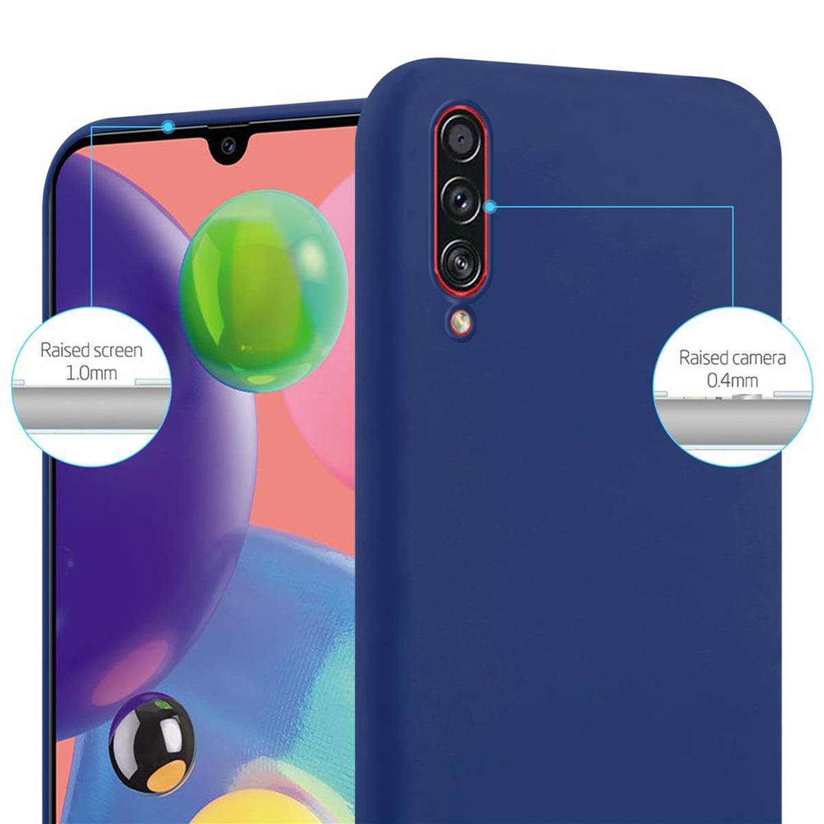 Cadorabo Hülle für Samsung Galaxy A70 / A70s Schutzhülle in Blau Handyhülle TPU Silikon Etui Case Cover