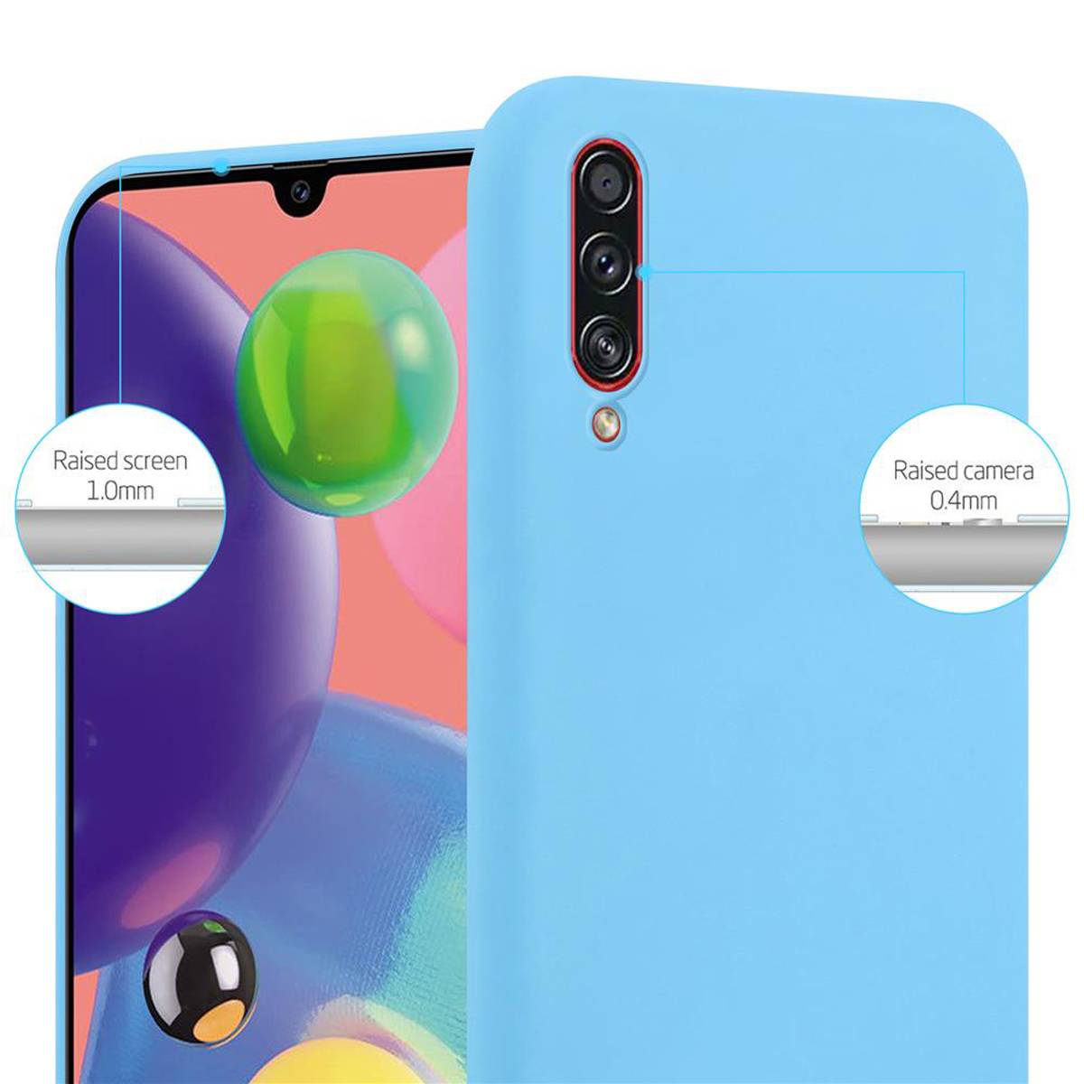 Cadorabo Hülle für Samsung Galaxy A70 / A70s Schutzhülle in Blau Handyhülle TPU Silikon Etui Case Cover