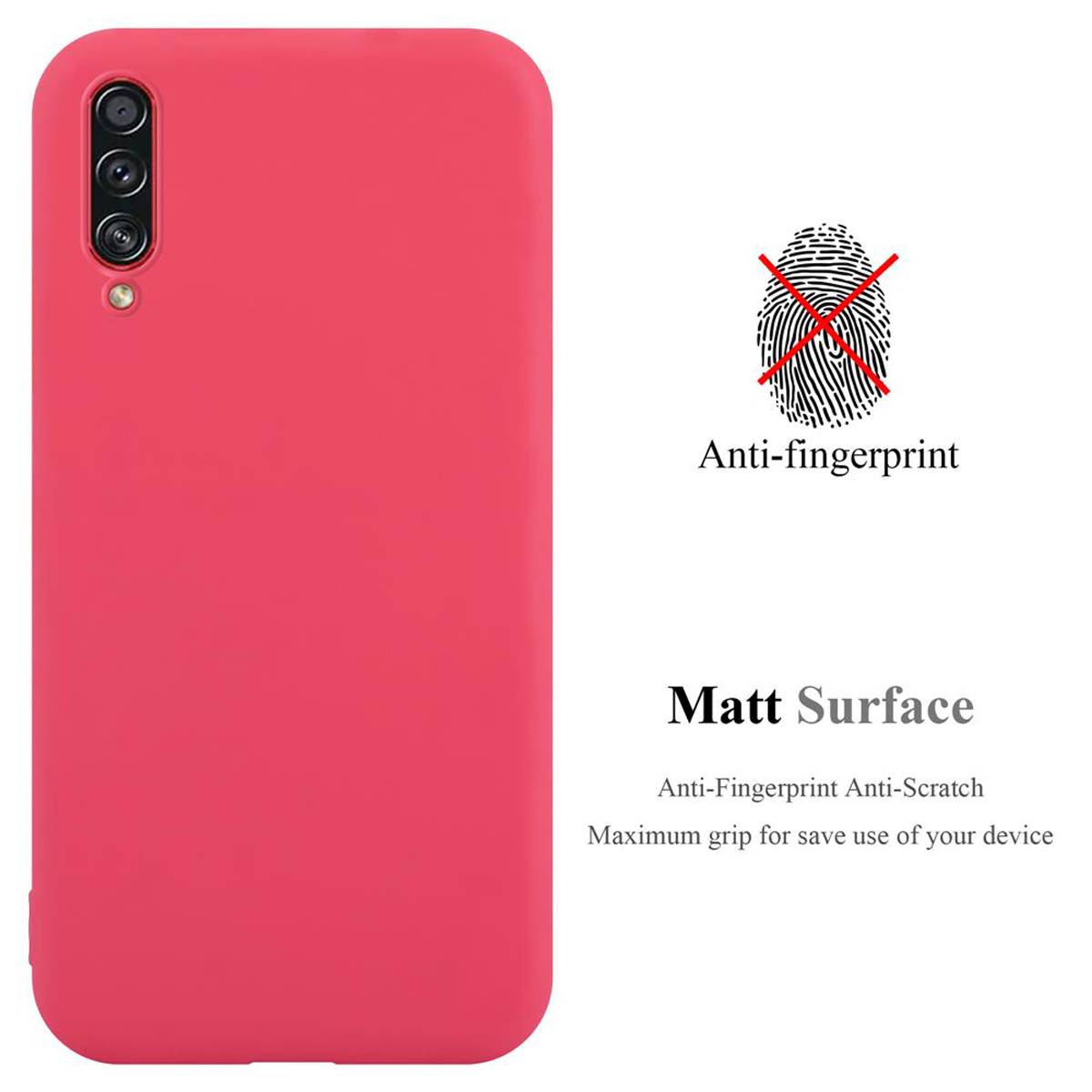 Cadorabo Hülle für Samsung Galaxy A70 / A70s Schutzhülle in Rot Handyhülle TPU Silikon Etui Case Cover