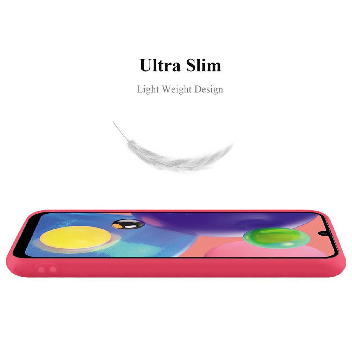 Cadorabo Hülle für Samsung Galaxy A70 / A70s Schutzhülle in Rot Handyhülle TPU Silikon Etui Case Cover