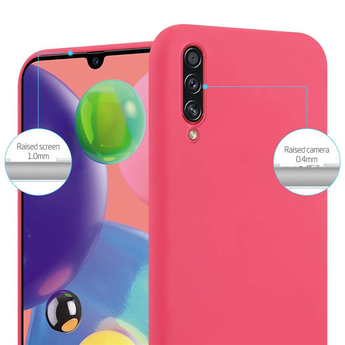 Cadorabo Hülle für Samsung Galaxy A70 / A70s Schutzhülle in Rot Handyhülle TPU Silikon Etui Case Cover