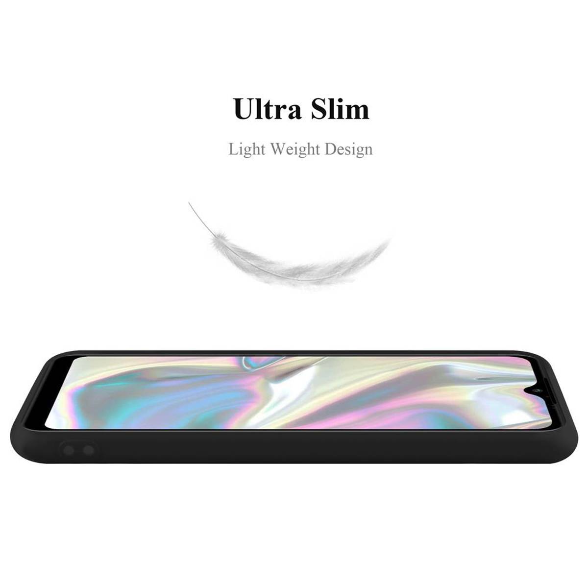 Cadorabo Hülle für Samsung Galaxy A70e Schutzhülle in Schwarz Handyhülle TPU Silikon Etui Case Cover