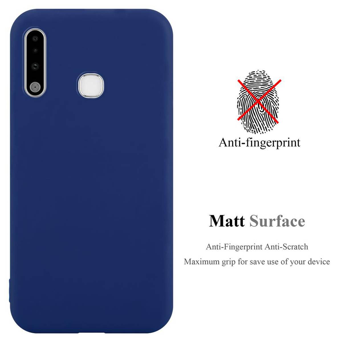 Cadorabo Hülle für Samsung Galaxy A70e Schutzhülle in Blau Handyhülle TPU Silikon Etui Case Cover