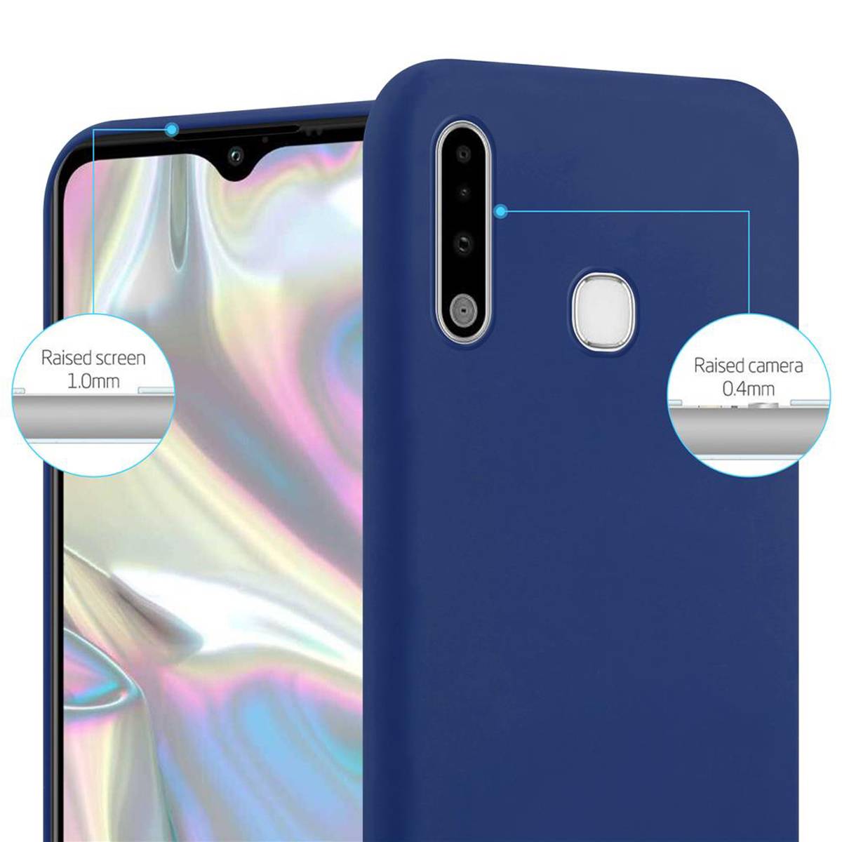 Cadorabo Hülle für Samsung Galaxy A70e Schutzhülle in Blau Handyhülle TPU Silikon Etui Case Cover