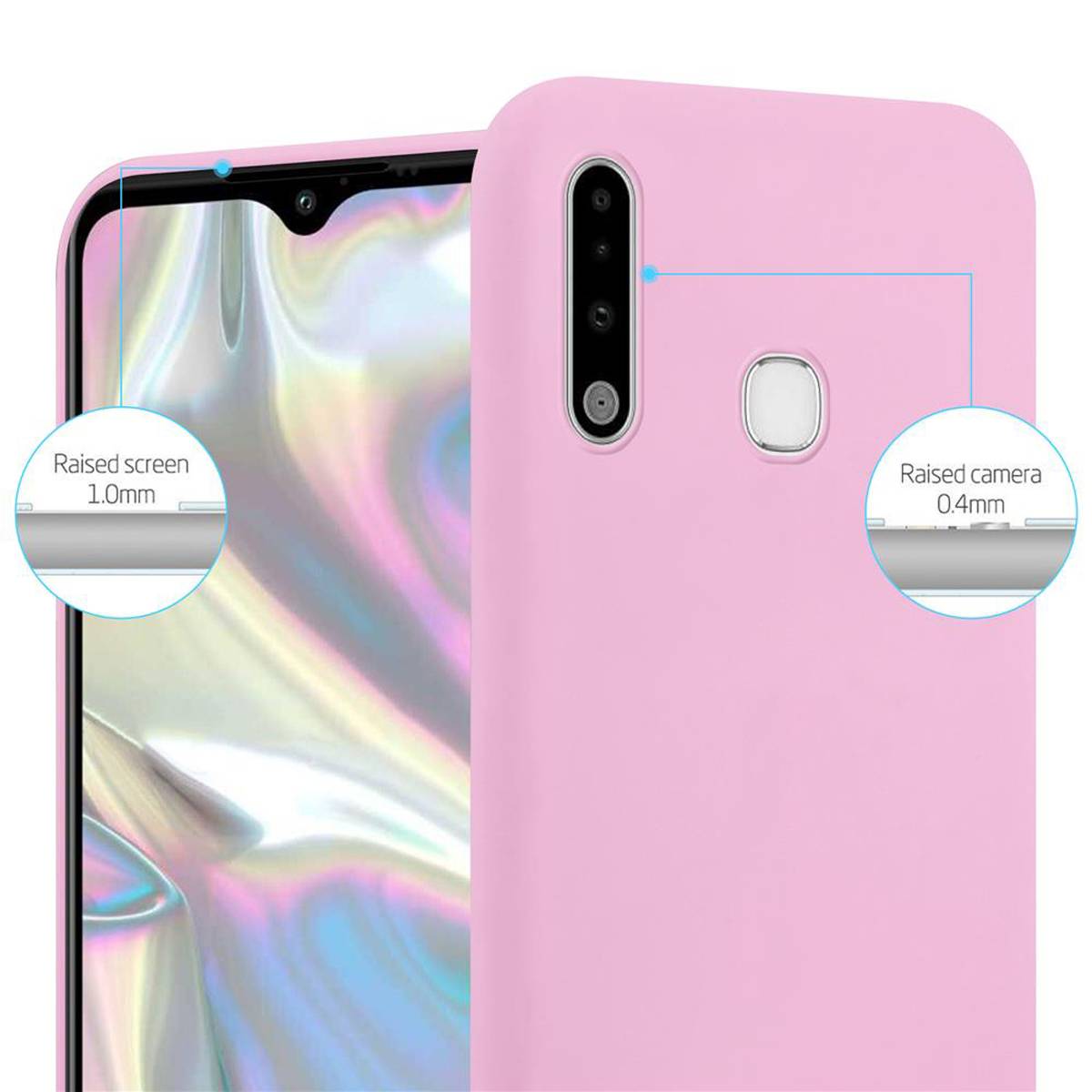 Cadorabo Hülle für Samsung Galaxy A70e Schutzhülle in Rosa Handyhülle TPU Silikon Etui Case Cover