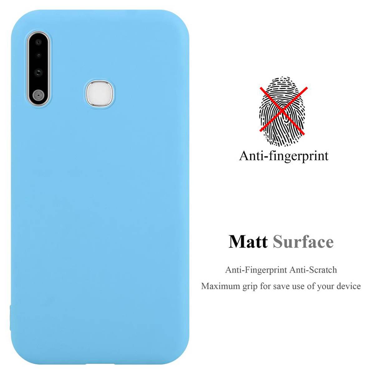 Cadorabo Hülle für Samsung Galaxy A70e Schutzhülle in Blau Handyhülle TPU Silikon Etui Case Cover