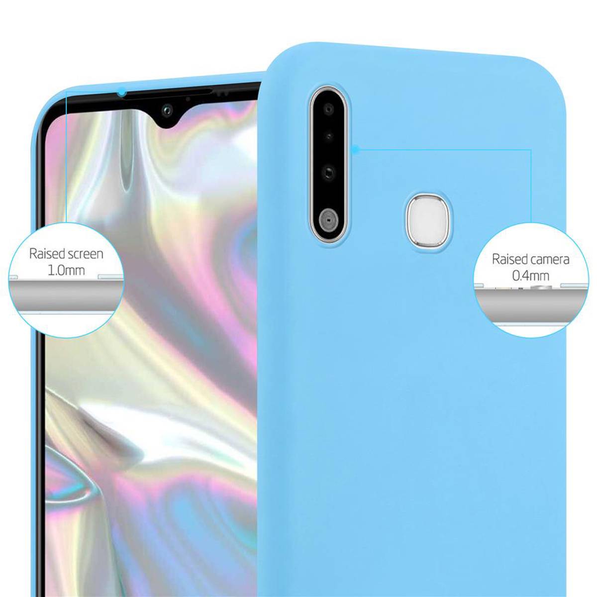 Cadorabo Hülle für Samsung Galaxy A70e Schutzhülle in Blau Handyhülle TPU Silikon Etui Case Cover