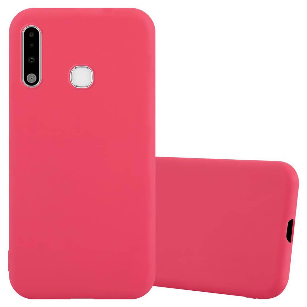 Cadorabo Hülle für Samsung Galaxy A70e Schutzhülle in Rot Handyhülle TPU Silikon Etui Case Cover