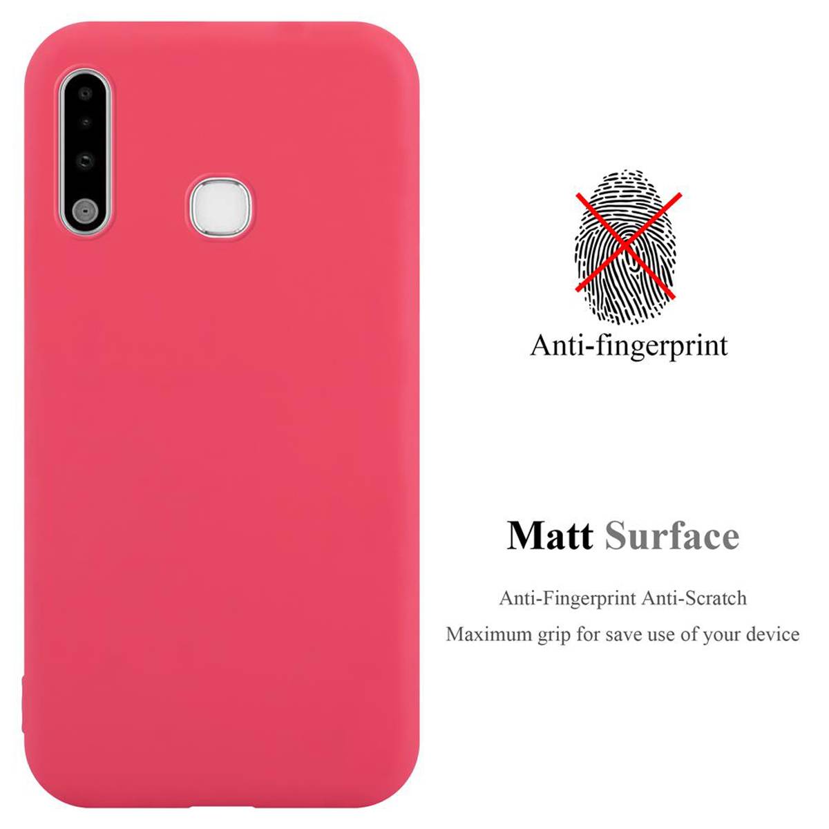 Cadorabo Hülle für Samsung Galaxy A70e Schutzhülle in Rot Handyhülle TPU Silikon Etui Case Cover