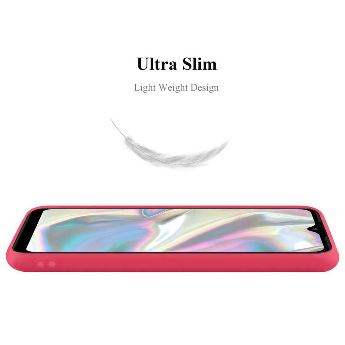 Cadorabo Hülle für Samsung Galaxy A70e Schutzhülle in Rot Handyhülle TPU Silikon Etui Case Cover