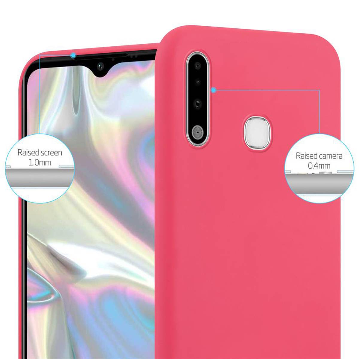 Cadorabo Hülle für Samsung Galaxy A70e Schutzhülle in Rot Handyhülle TPU Silikon Etui Case Cover