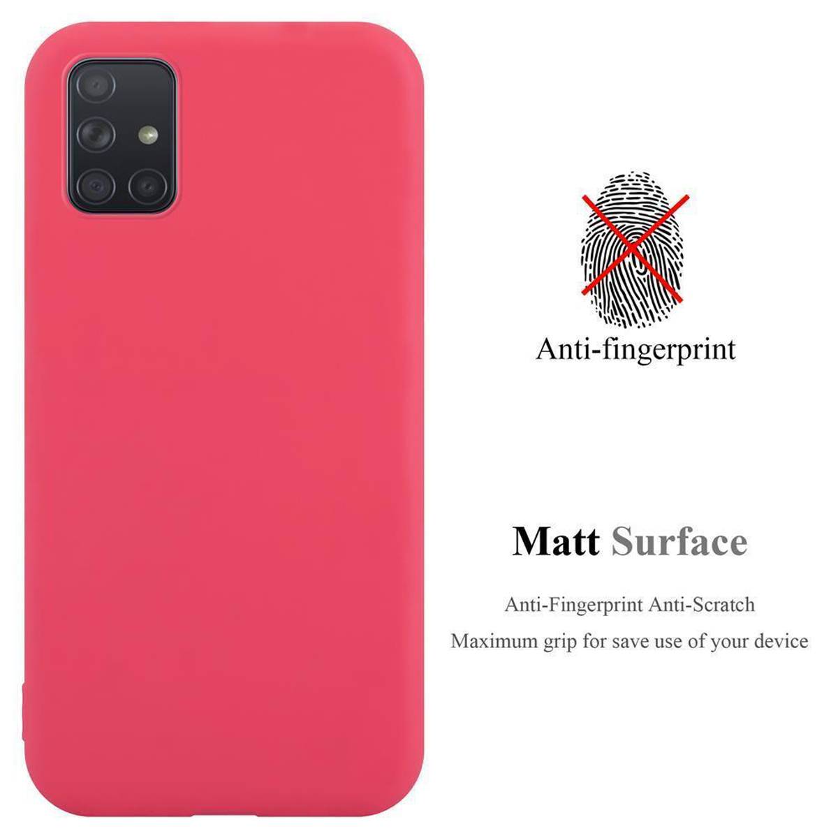 Cadorabo Hülle für Samsung Galaxy A71 4G Schutzhülle in Rot Handyhülle TPU Silikon Etui Case Cover