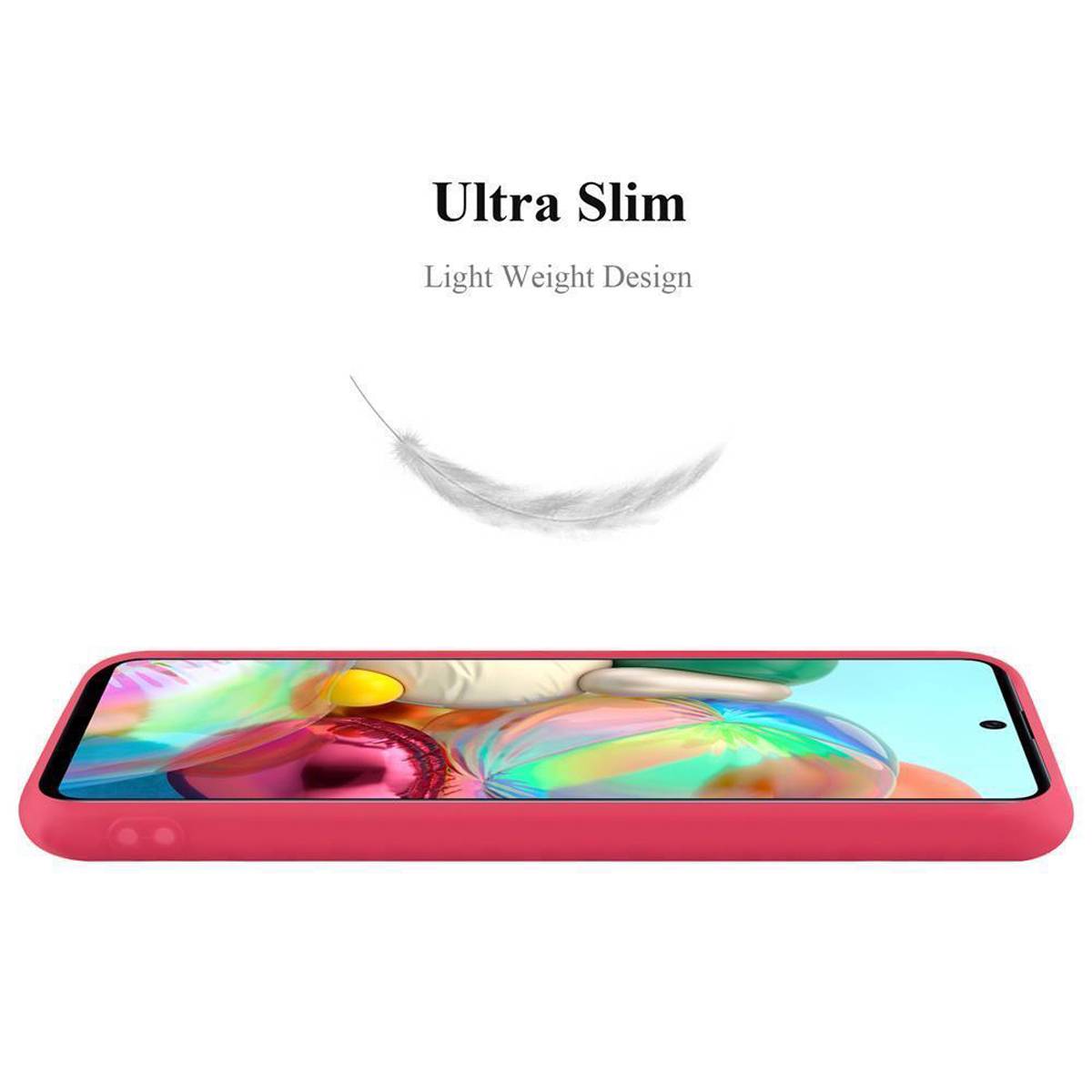 Cadorabo Hülle für Samsung Galaxy A71 4G Schutzhülle in Rot Handyhülle TPU Silikon Etui Case Cover