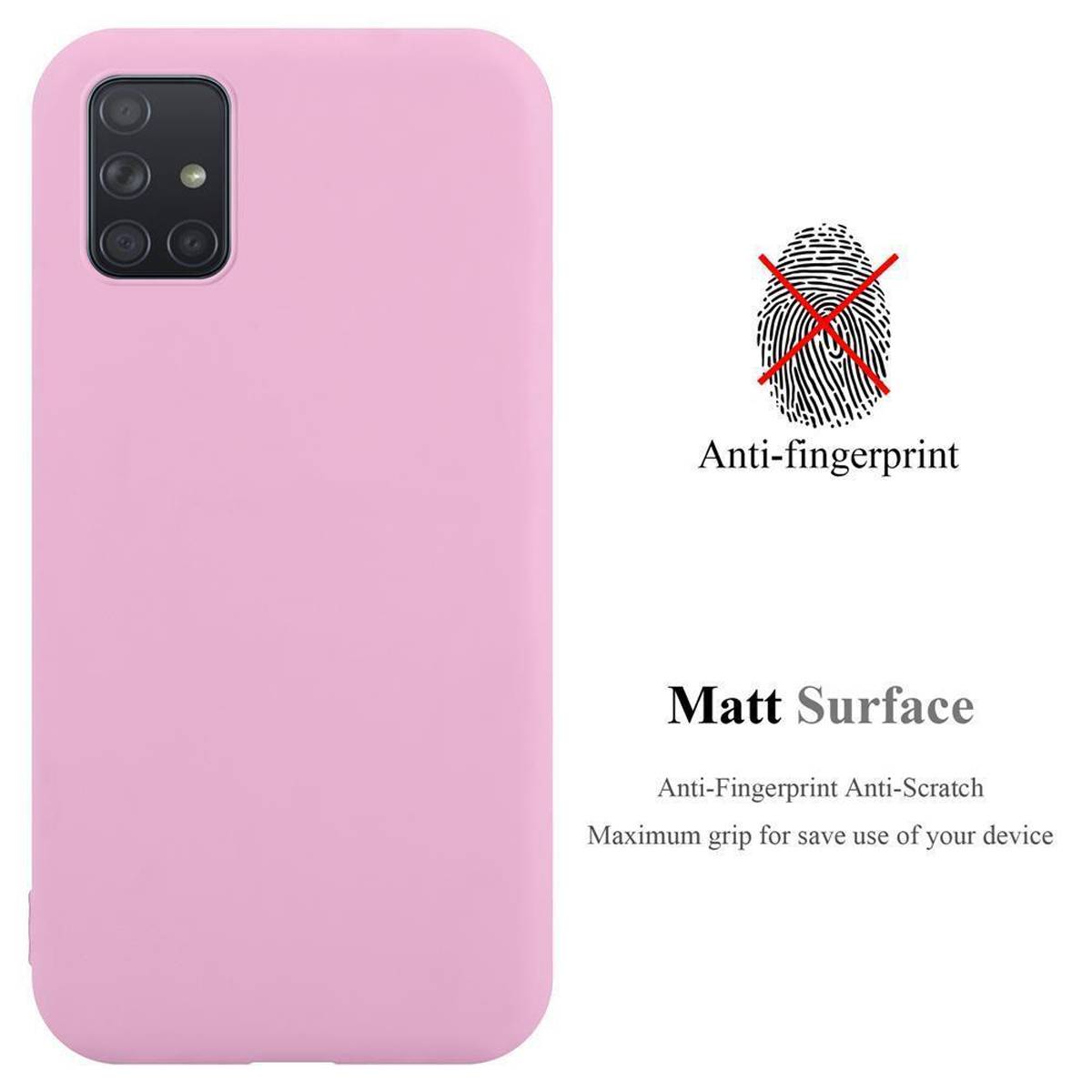 Cadorabo Hülle für Samsung Galaxy A71 4G Schutzhülle in Rosa Handyhülle TPU Silikon Etui Case Cover