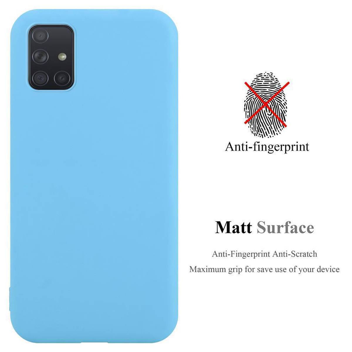 Cadorabo Hülle für Samsung Galaxy A71 4G Schutzhülle in Blau Handyhülle TPU Silikon Etui Case Cover