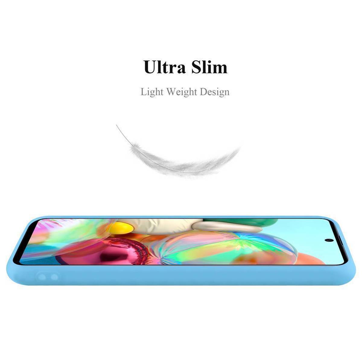 Cadorabo Hülle für Samsung Galaxy A71 4G Schutzhülle in Blau Handyhülle TPU Silikon Etui Case Cover