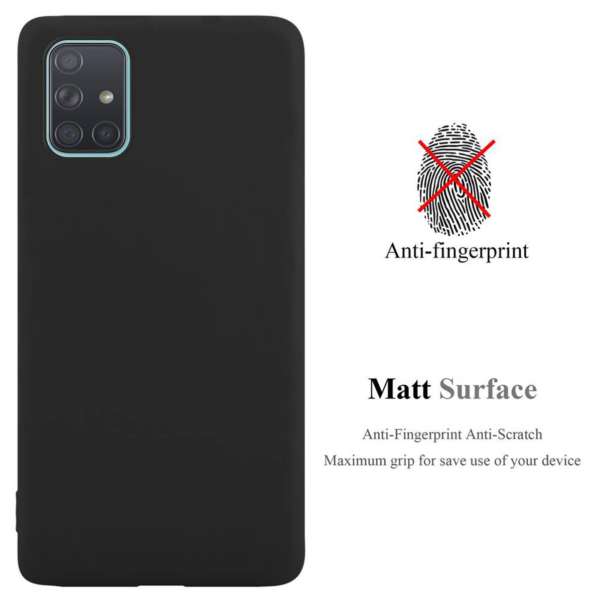 Cadorabo Hülle für Samsung Galaxy A71 5G Schutzhülle in Schwarz Handyhülle TPU Silikon Etui Case Cover