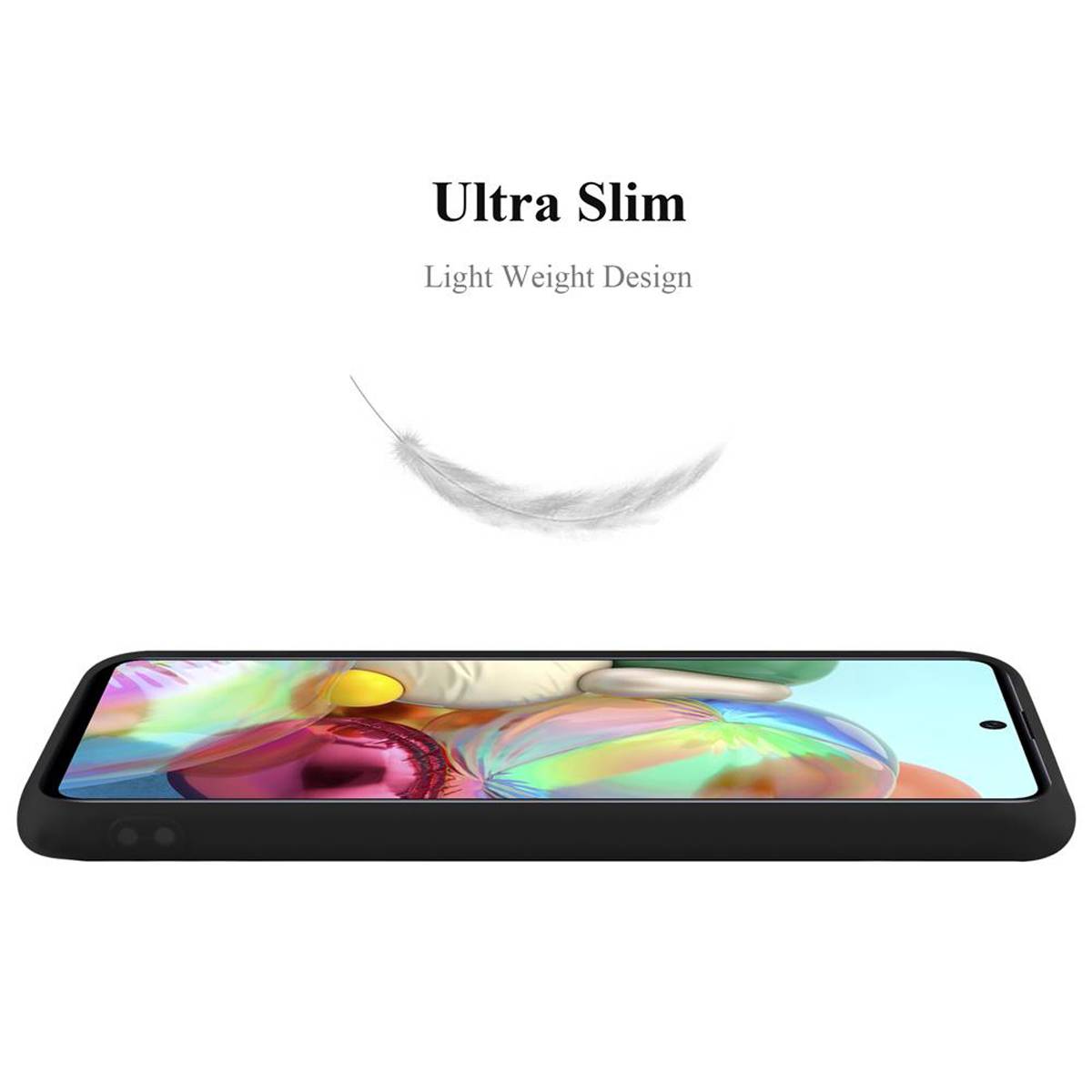 Cadorabo Hülle für Samsung Galaxy A71 5G Schutzhülle in Schwarz Handyhülle TPU Silikon Etui Case Cover