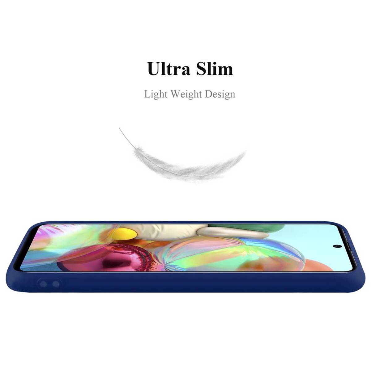 Cadorabo Hülle für Samsung Galaxy A71 5G Schutzhülle in Blau Handyhülle TPU Silikon Etui Case Cover