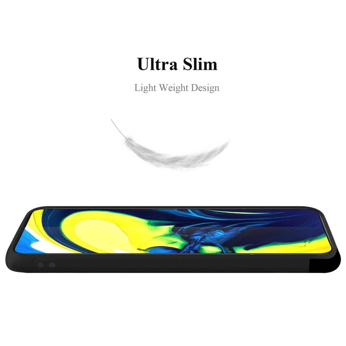 Cadorabo Hülle für Samsung Galaxy A80 / A90 4G Schutzhülle in Schwarz Handyhülle TPU Silikon Etui Case Cover