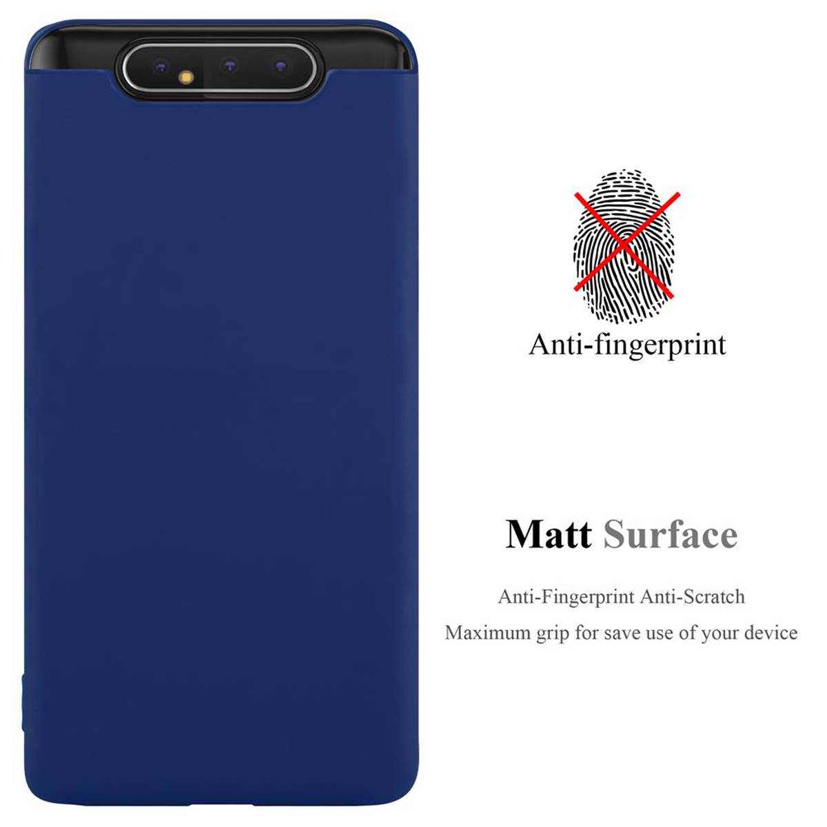 Cadorabo Hülle für Samsung Galaxy A80 / A90 4G Schutzhülle in Blau Handyhülle TPU Silikon Etui Case Cover