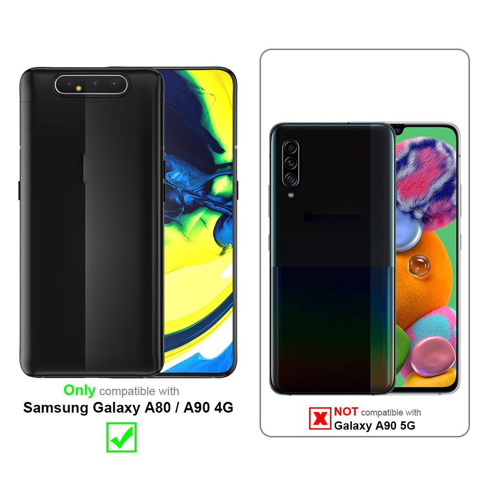 Cadorabo Hülle für Samsung Galaxy A80 / A90 4G Schutzhülle in Blau Handyhülle TPU Silikon Etui Case Cover