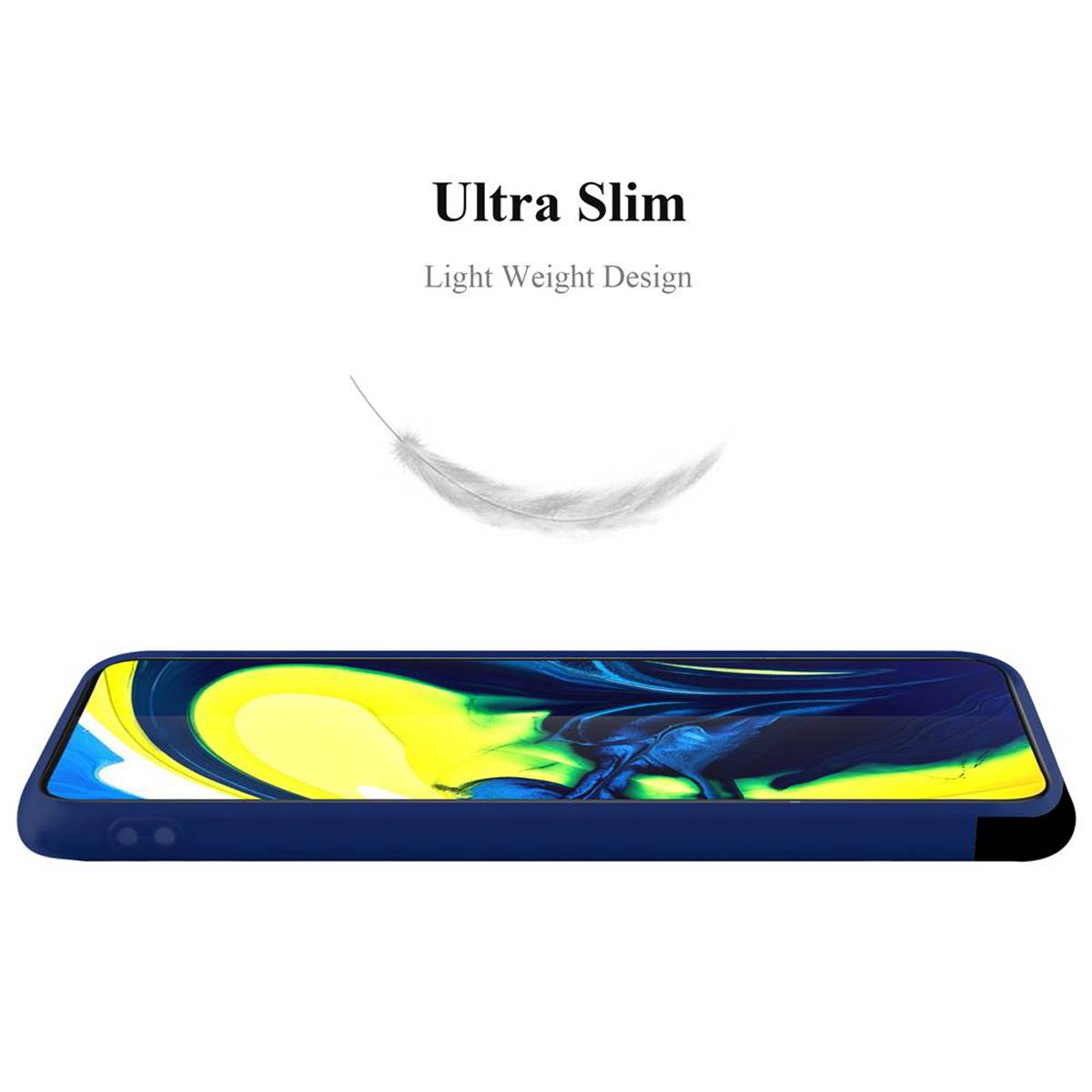 Cadorabo Hülle für Samsung Galaxy A80 / A90 4G Schutzhülle in Blau Handyhülle TPU Silikon Etui Case Cover