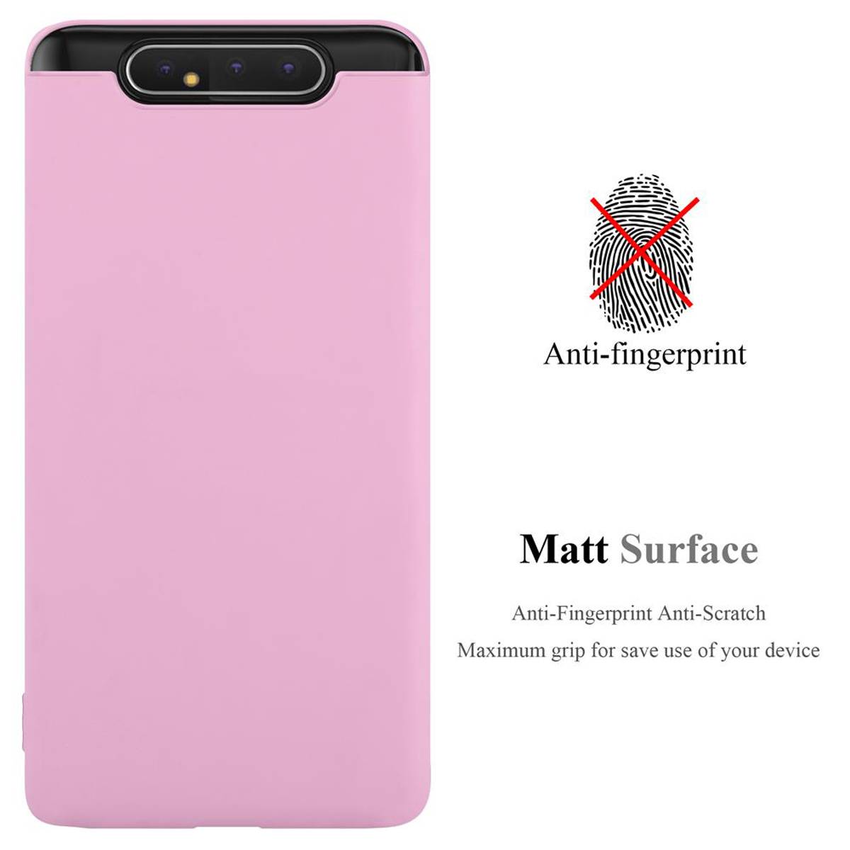 Cadorabo Hülle für Samsung Galaxy A80 / A90 4G Schutzhülle in Rosa Handyhülle TPU Silikon Etui Case Cover