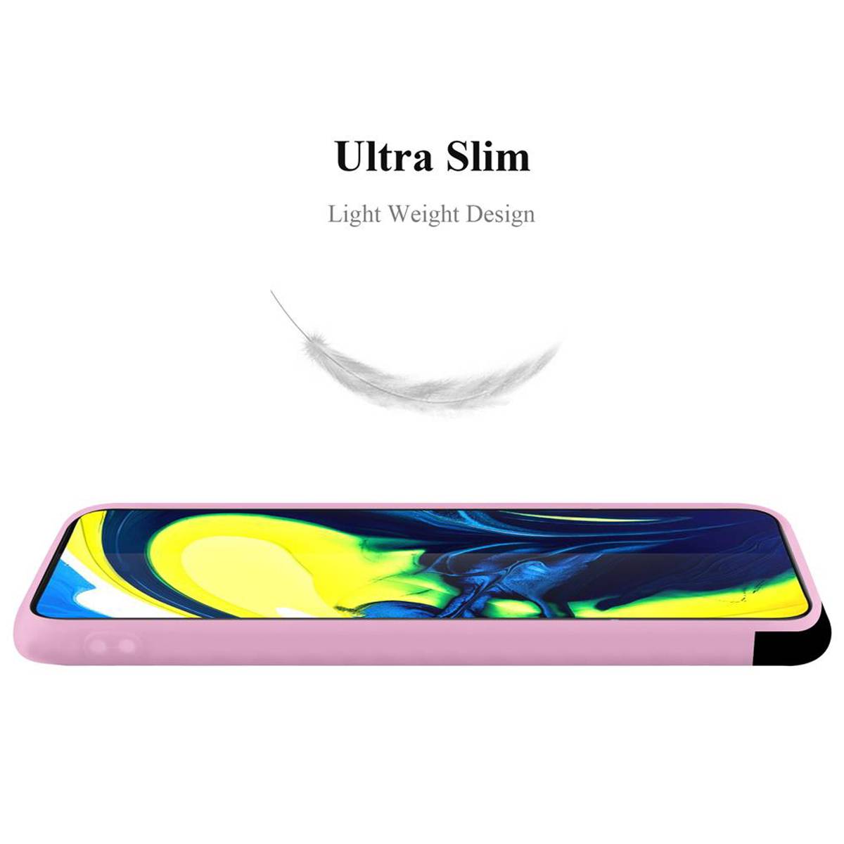 Cadorabo Hülle für Samsung Galaxy A80 / A90 4G Schutzhülle in Rosa Handyhülle TPU Silikon Etui Case Cover