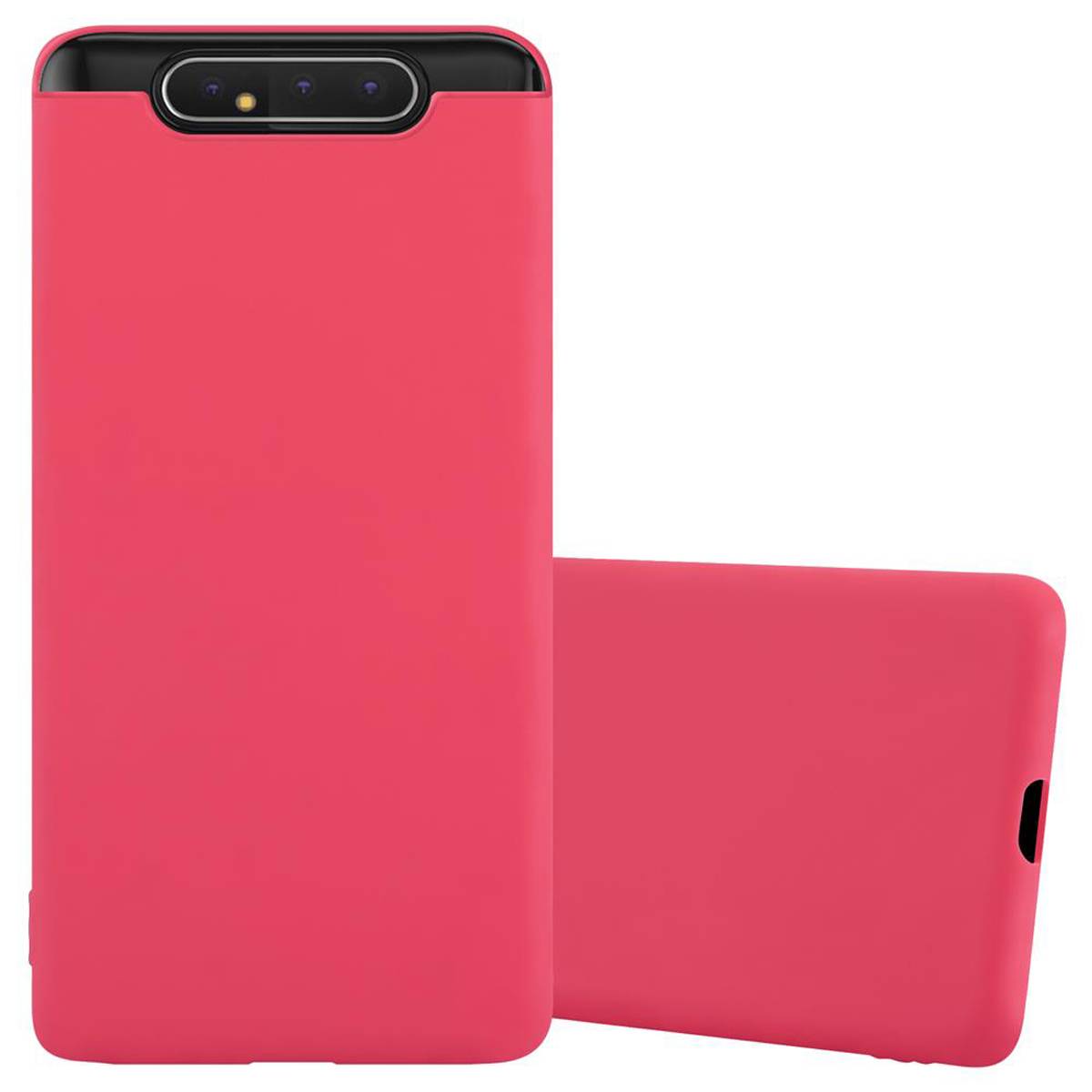 Cadorabo Hülle für Samsung Galaxy A80 / A90 4G Schutzhülle in Rot Handyhülle TPU Silikon Etui Case Cover
