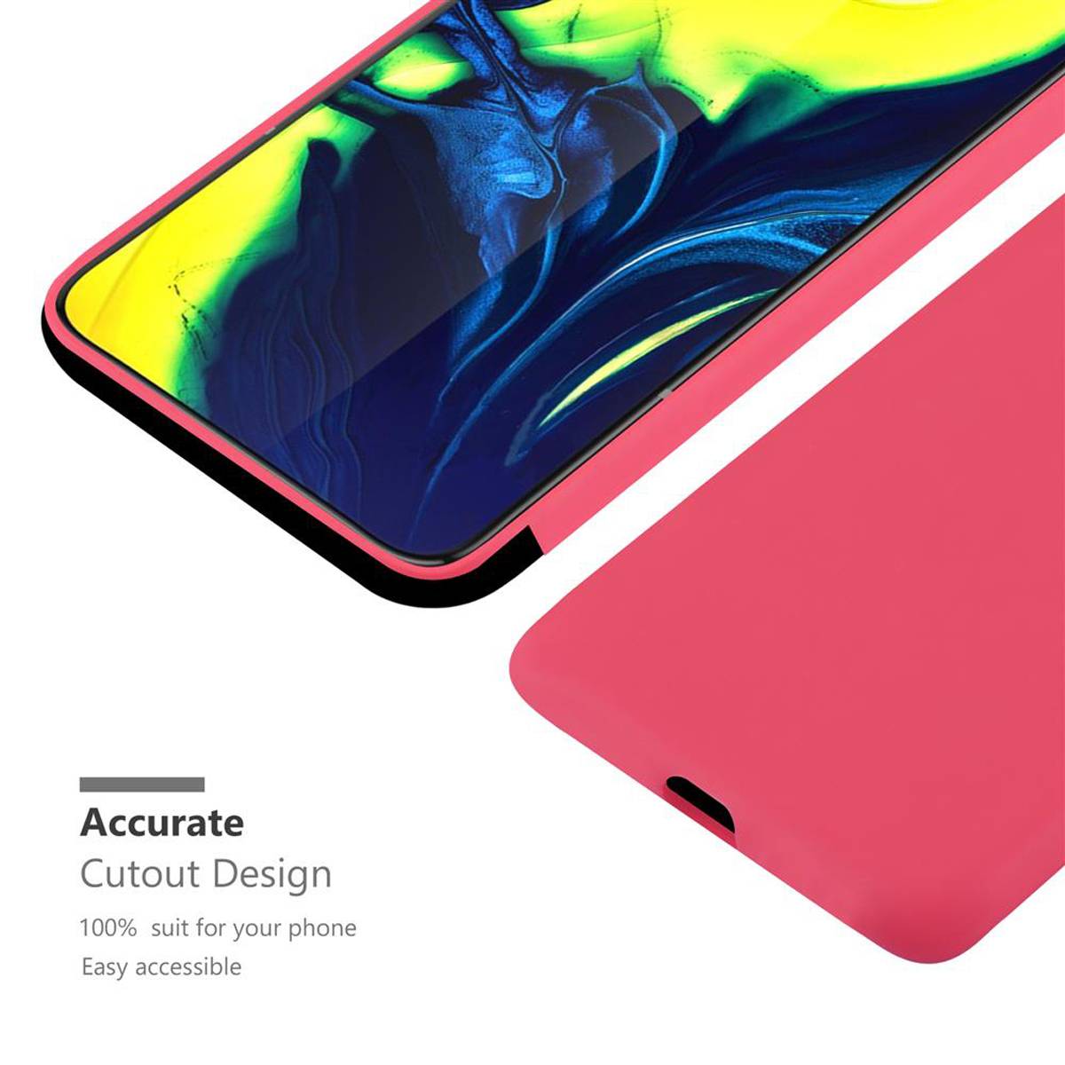 Cadorabo Hülle für Samsung Galaxy A80 / A90 4G Schutzhülle in Rot Handyhülle TPU Silikon Etui Case Cover