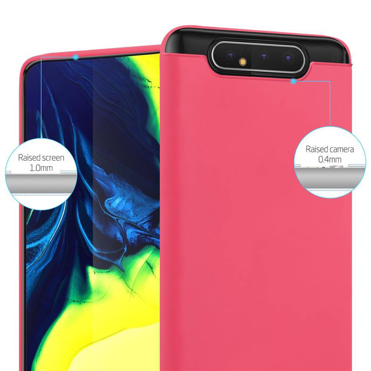 Cadorabo Hülle für Samsung Galaxy A80 / A90 4G Schutzhülle in Rot Handyhülle TPU Silikon Etui Case Cover
