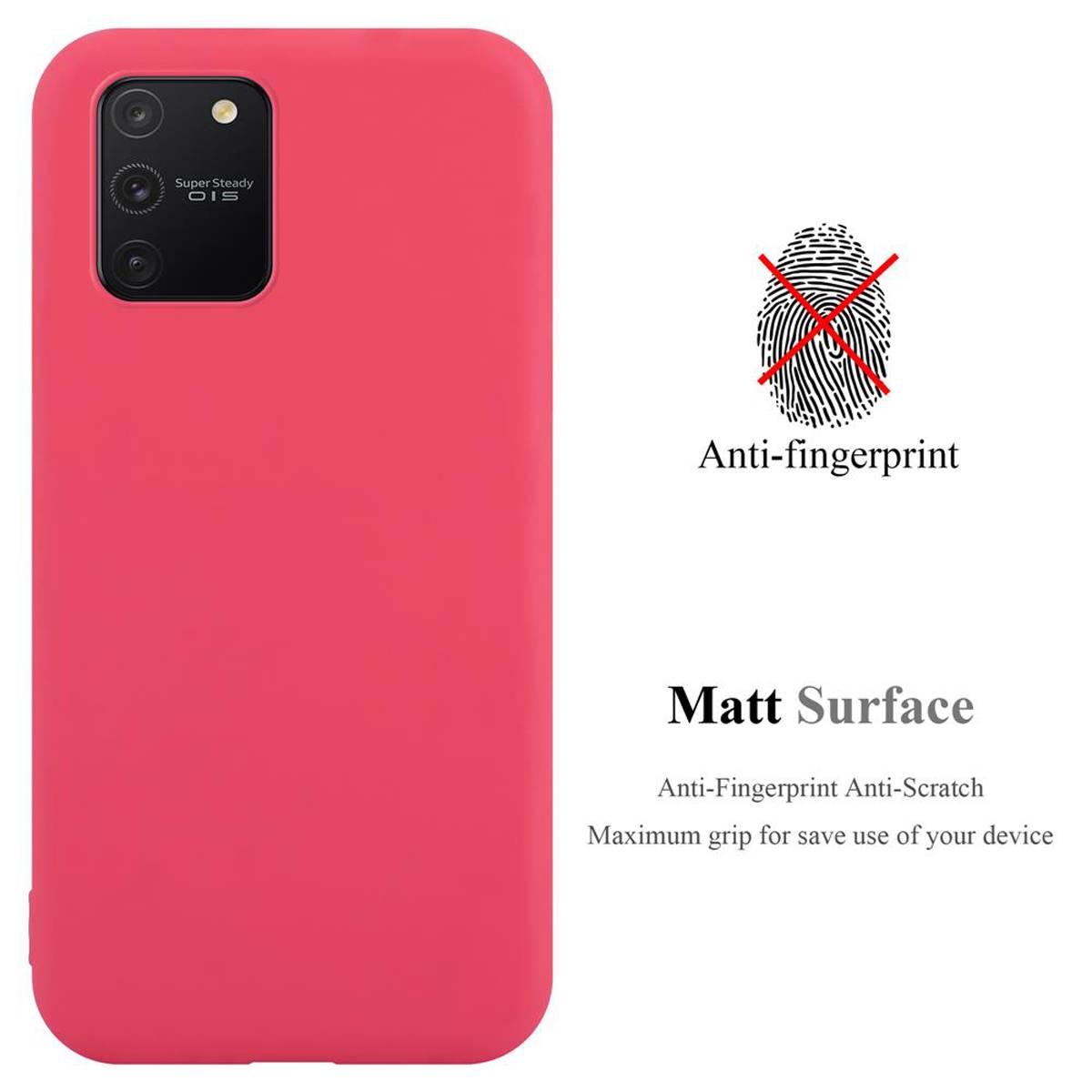 Cadorabo Hülle für Samsung Galaxy A91 / S10 LITE / M80s Schutzhülle in Rot Handyhülle TPU Silikon Etui Case Cover